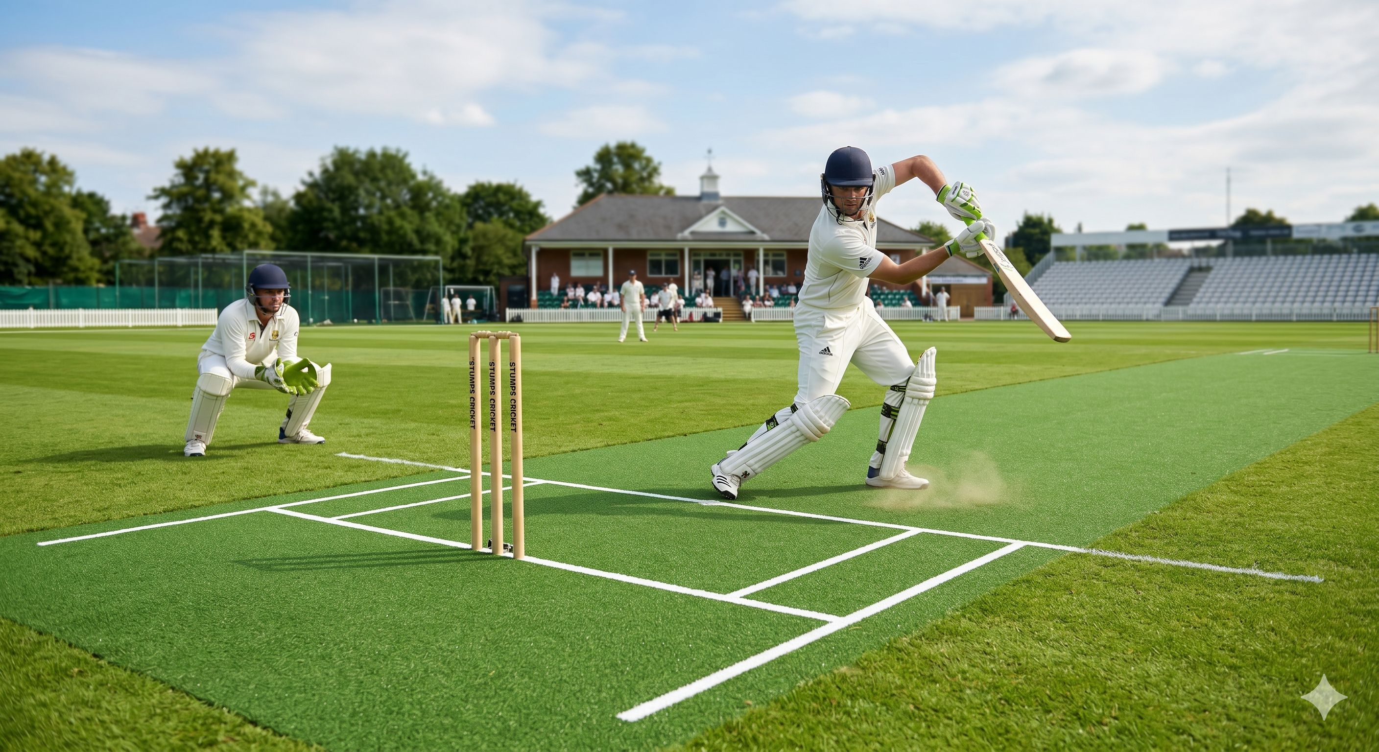 Artificial cricket pitch turf installation